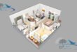 3D Cutout House Plan