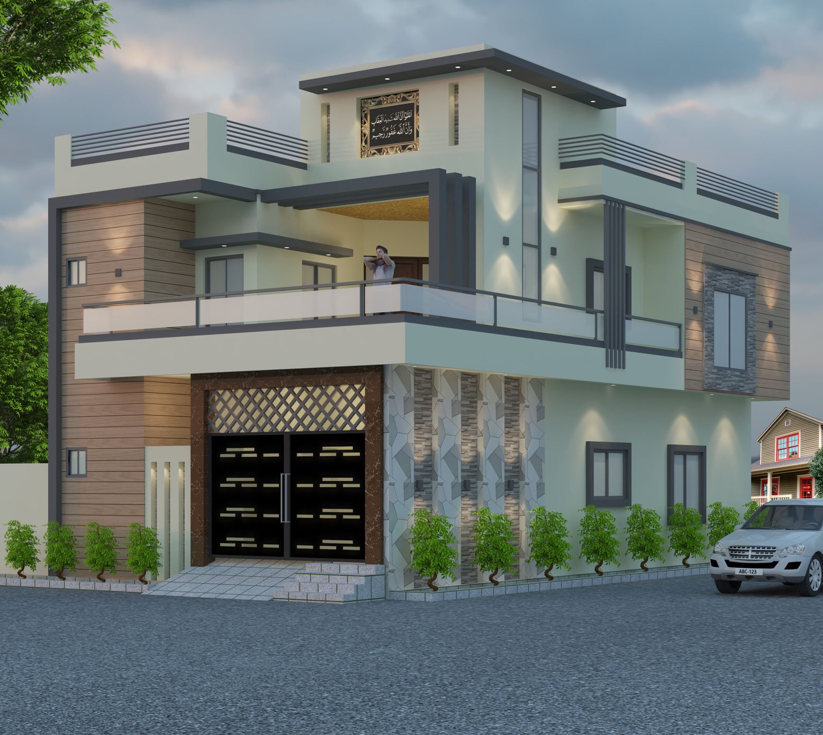 5 Marla Corner House Elevation Design