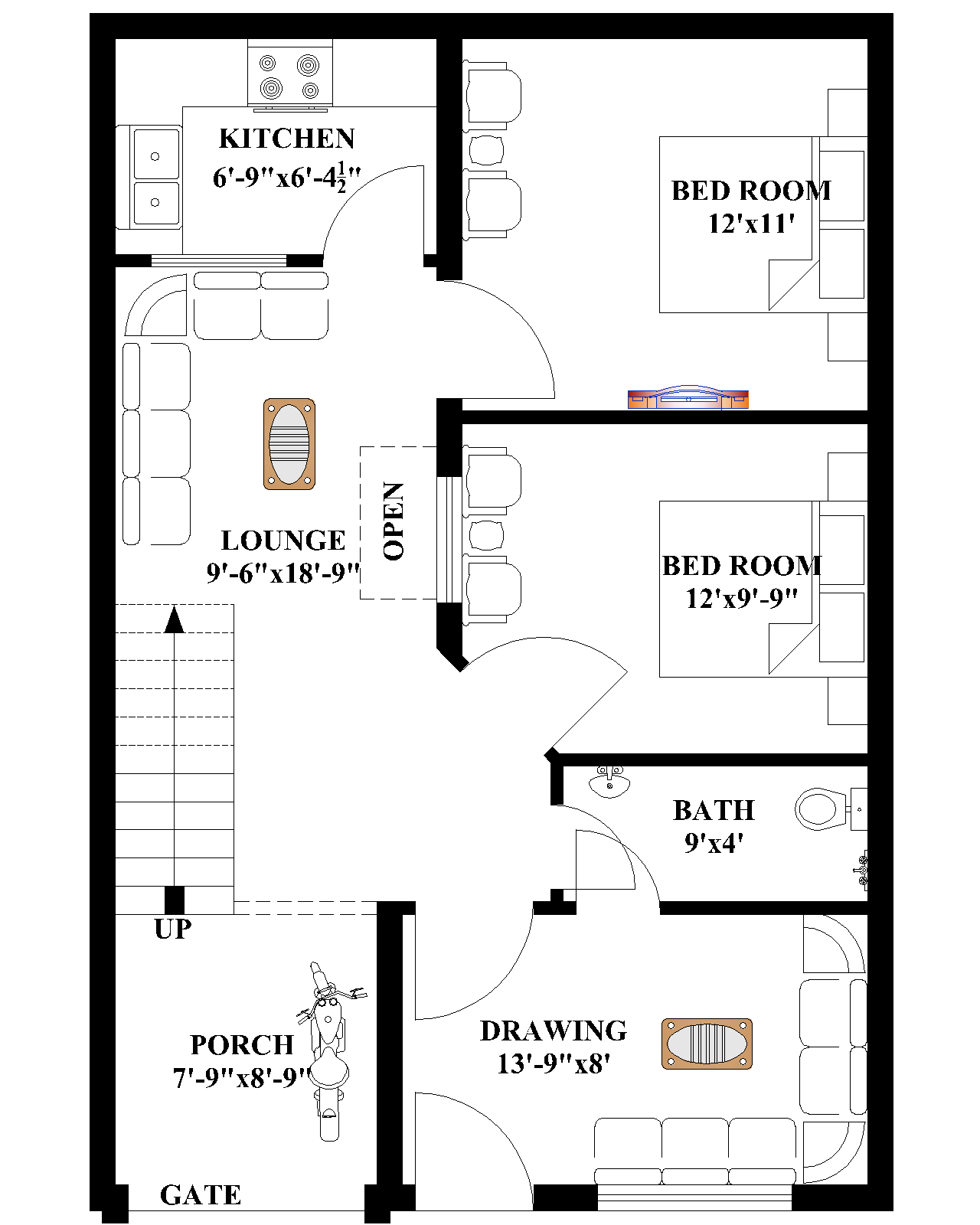 2.5 Marla House Plan