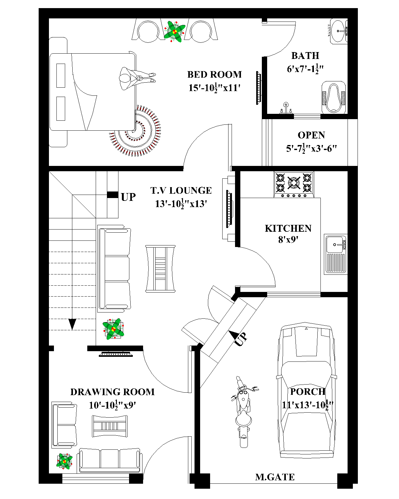 23x35 House Plan