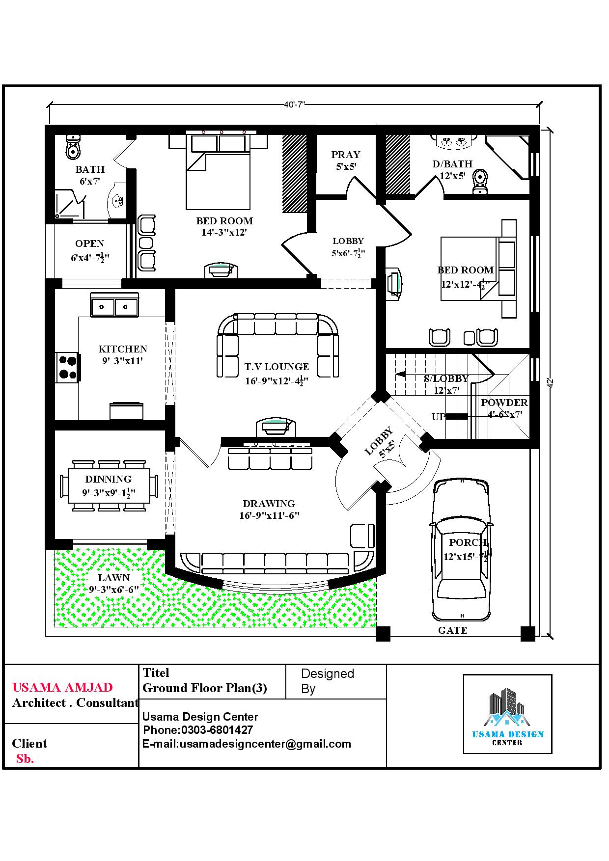 6 Marla House Plan